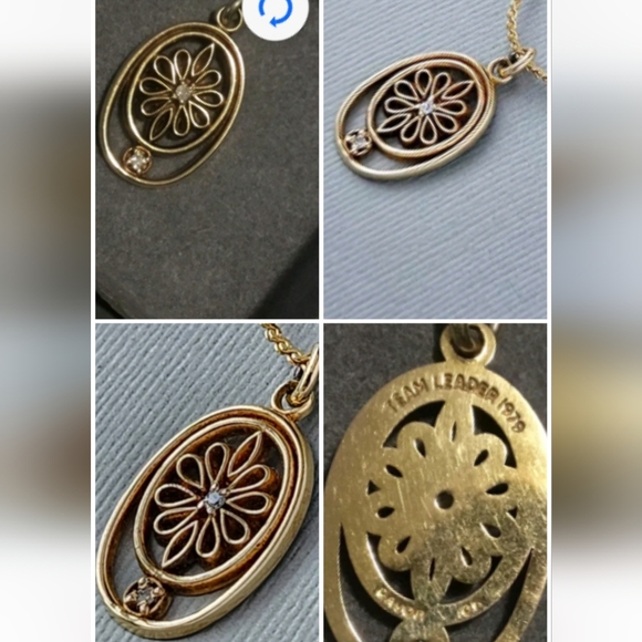 Vintage Solid GENUINE 10K YELLOW GOLD Double DIAMOND PENDANT 💎 💛 CHARM - Picture 2 of 8